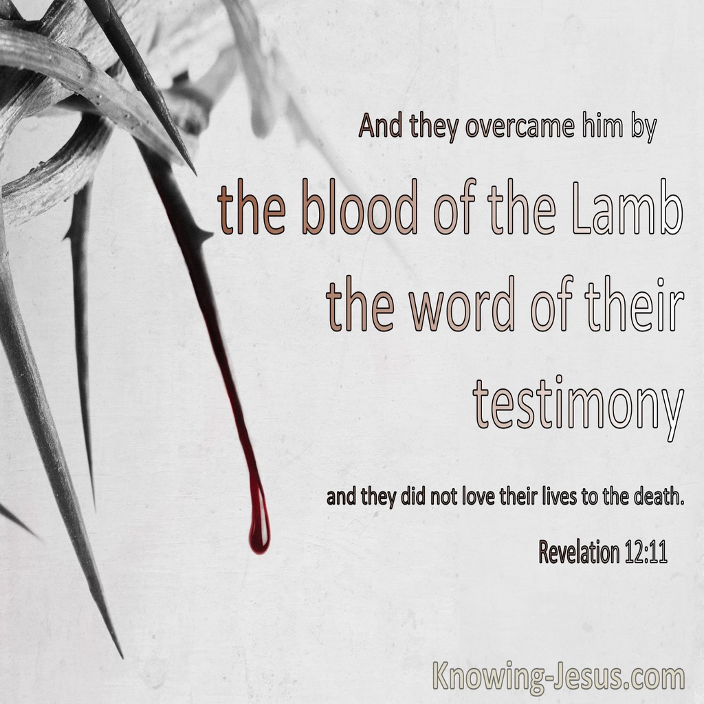 Revelation 12:11The Blood Of The Lamb And Word Of Their Testimony (gray)